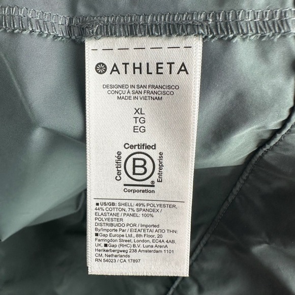 Athleta Triumph Hybrid Crewneck Sweatshirt Women XL Green Cinch Athletic Stretch - Picture 7 of 12